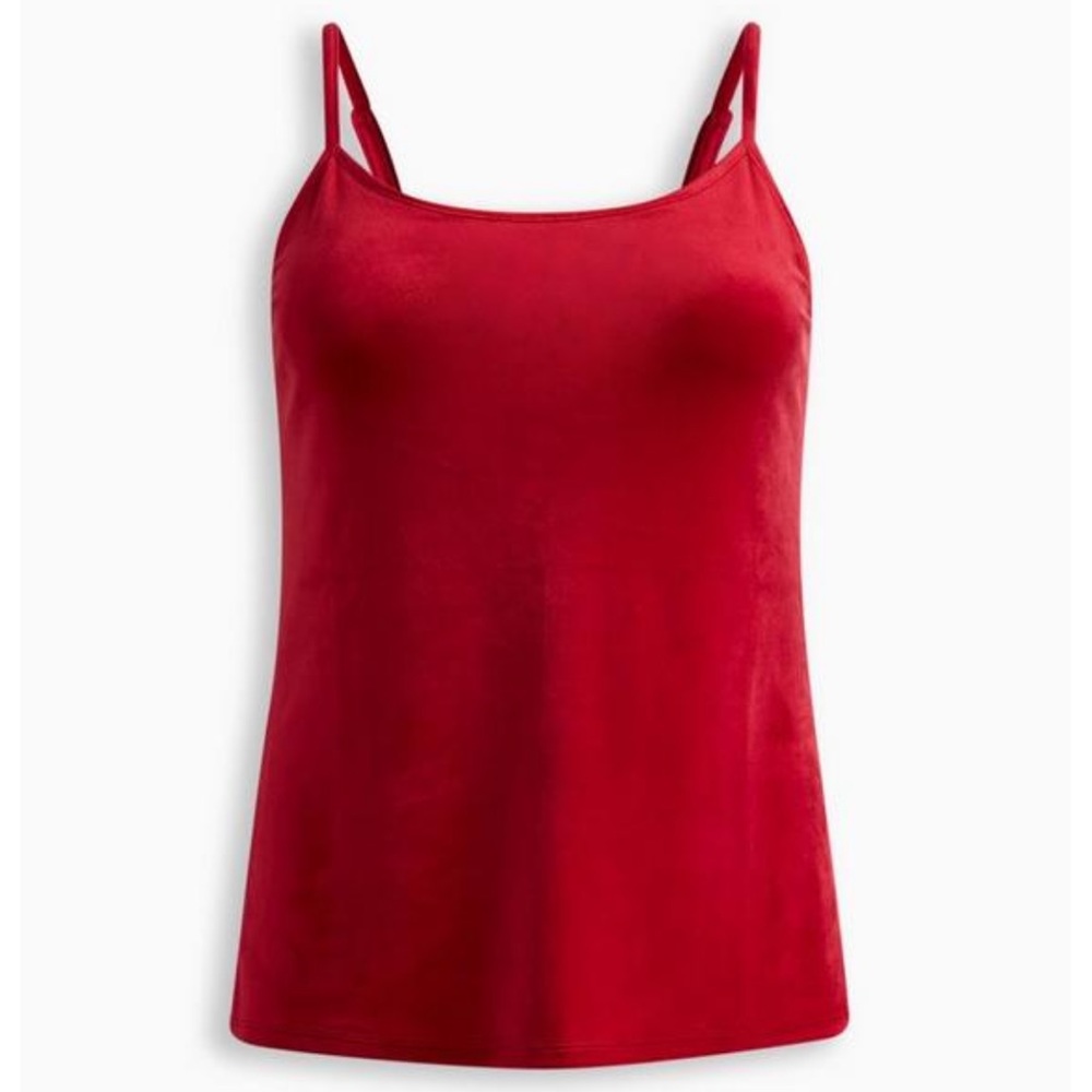 Torrid Velour sleeveless cami, NWT, 2X, red, plush, plus size